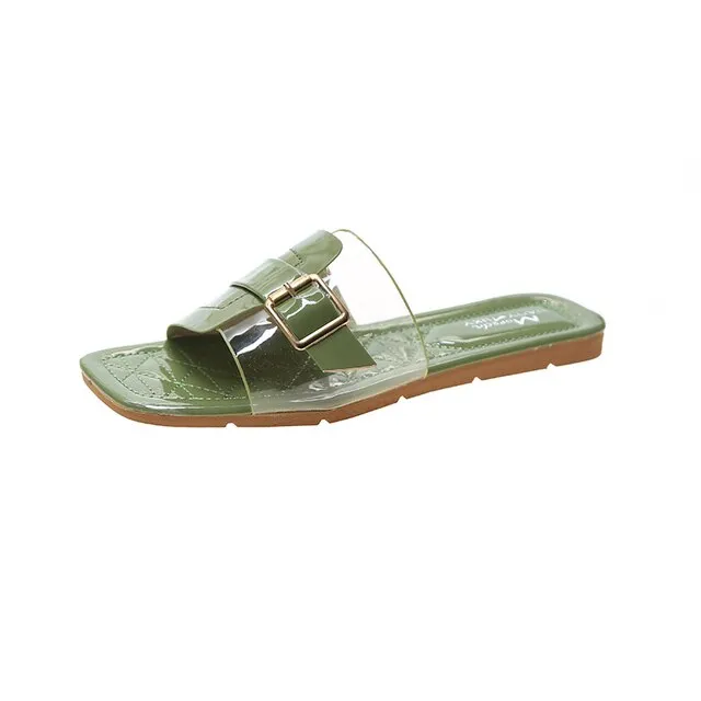 2025 New Women's Summer Flats Flip Flops – Casual Slingback Open-Toe Slides, Rome Style, Shallow Dress Slippers for Women
