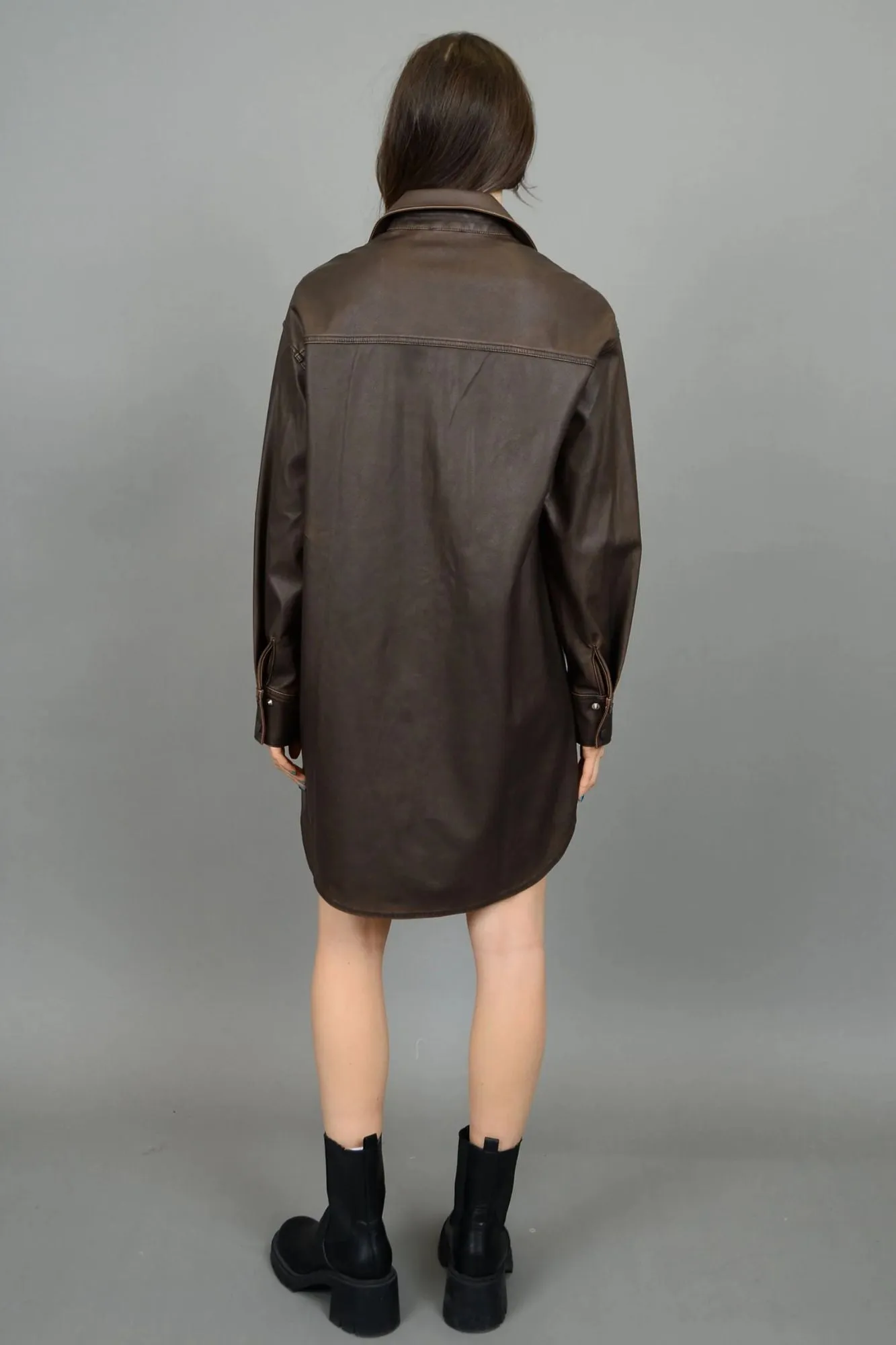Aliska Faux Leather Dress