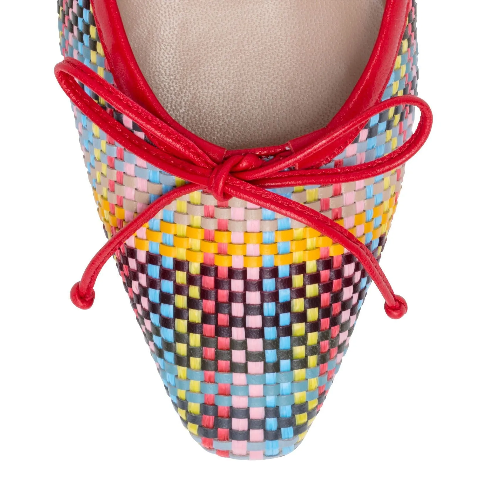 Ballerimu 10 Red Multicolor Plaid Mule Flats