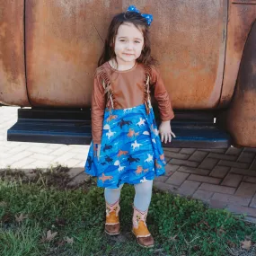 Blue Cowgirl Leather Fringe Dress Toddler (2T-5T)