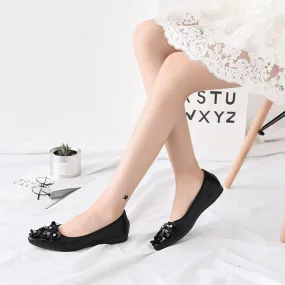 Embellished Pointed Close Toe Oxford Rhinestone Flats