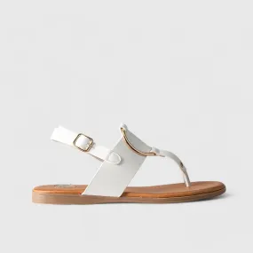 Flat Thong Sandal White 01628