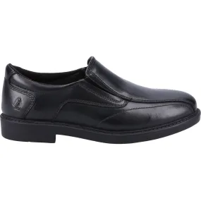 Hush Puppies Boys Toby Leather Slip On School Shoes - Black