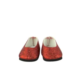 Red Glitter Slip On Shoes for 14 1/2-inch Dolls
